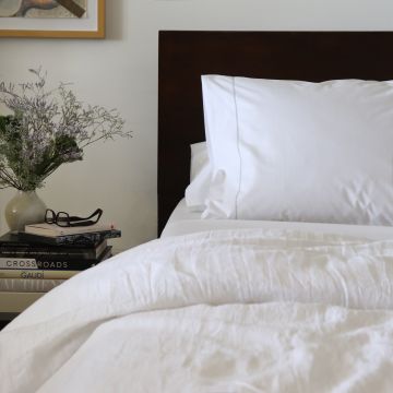 Huddleson White Linen Duvet Cover