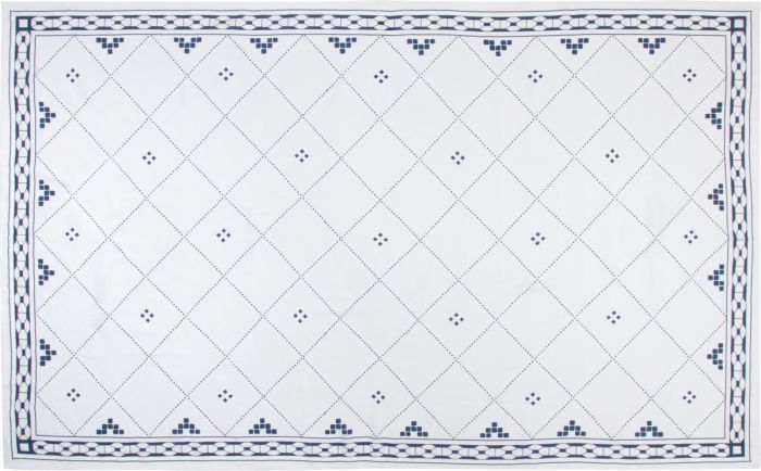 Anfa Blue and White Linen Tablecloth