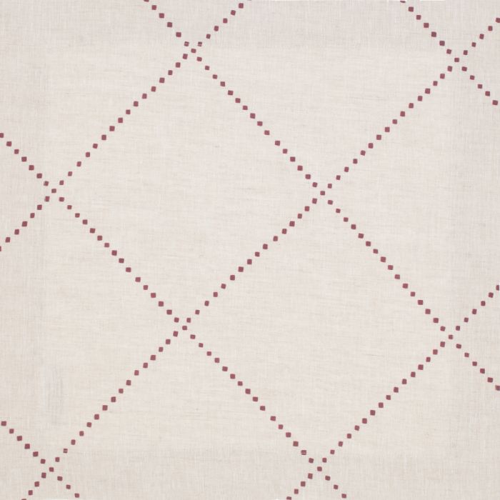 natural linen napkin with red check diamond moroccan print