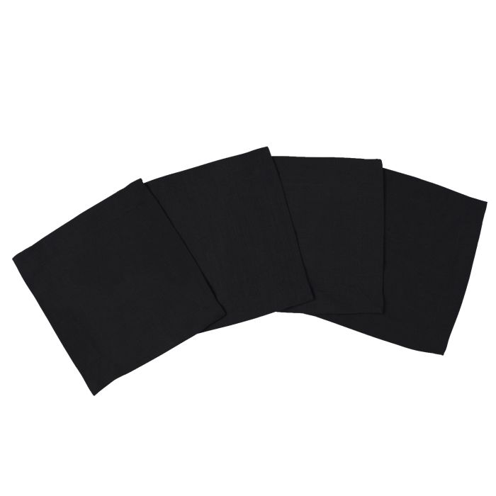 Black linen cocktail napkin