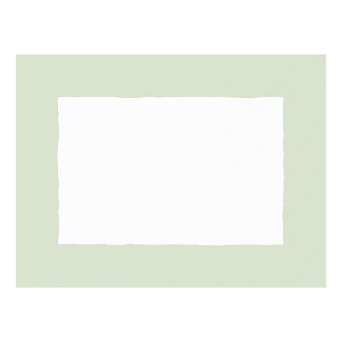 Huddleson white linen placemat with a pastel light green border