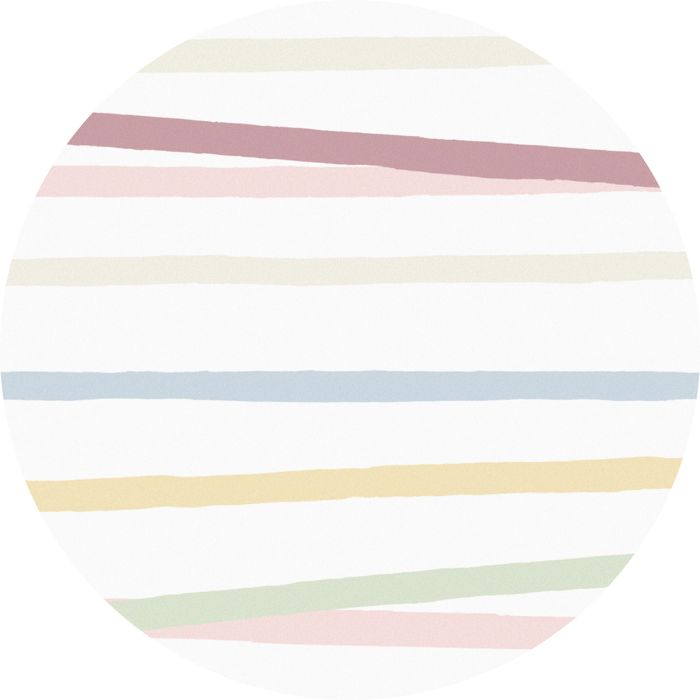 Huddleson Pastel Stripe Round Linen Tablecloth