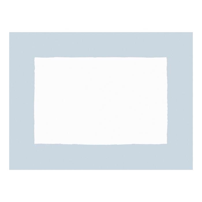 Huddleson Cant white linen placemat with sky blue border