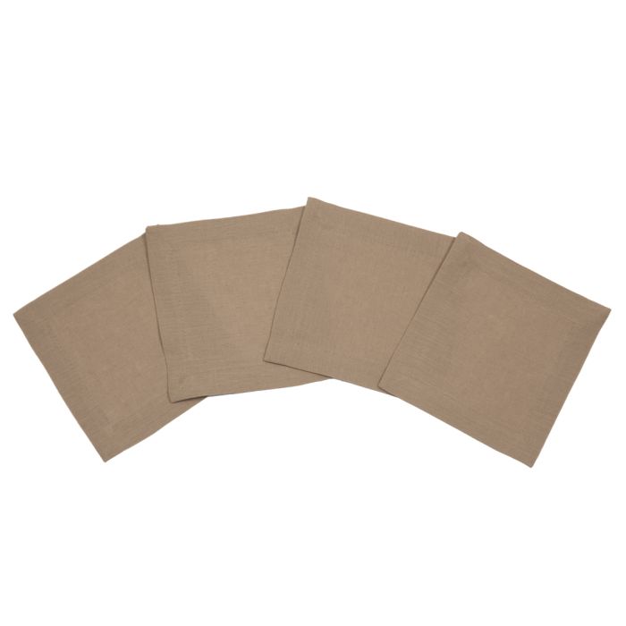 Coffee Brown Linen Cocktail Napkin
