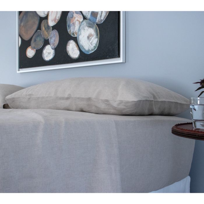 Dark Natural Linen Fitted Sheet
