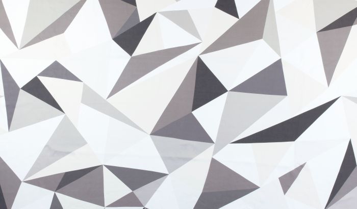 Geometric print rectangular tablecloth grey