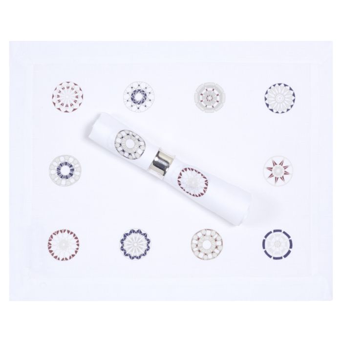 Lace Modern Linen Placemat White Red