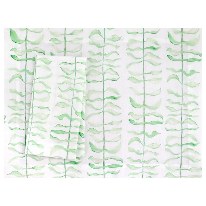 Leaf Green White Botanic Linen Placemat