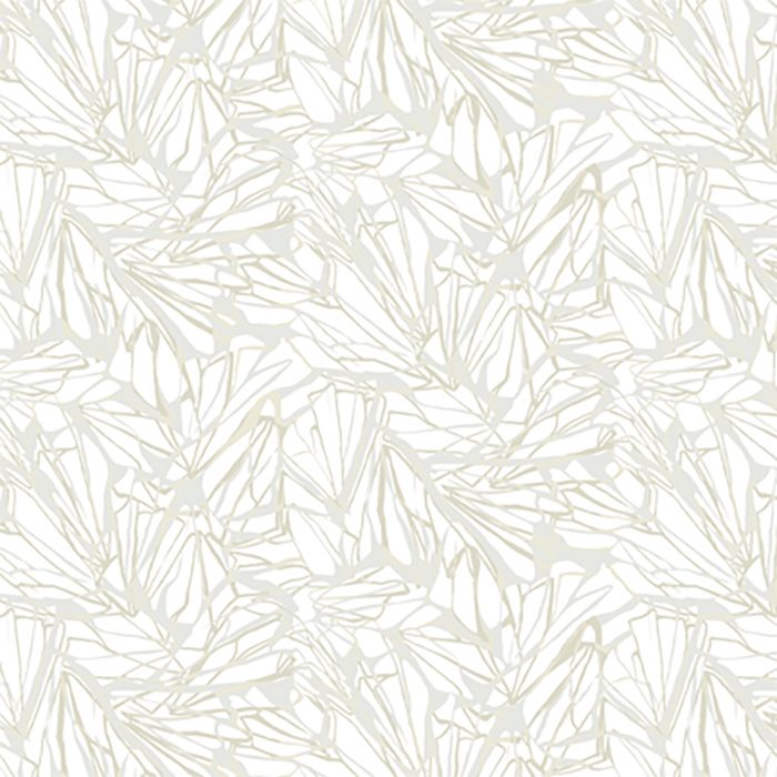 White linen square tablecloth with gold and silver organic print