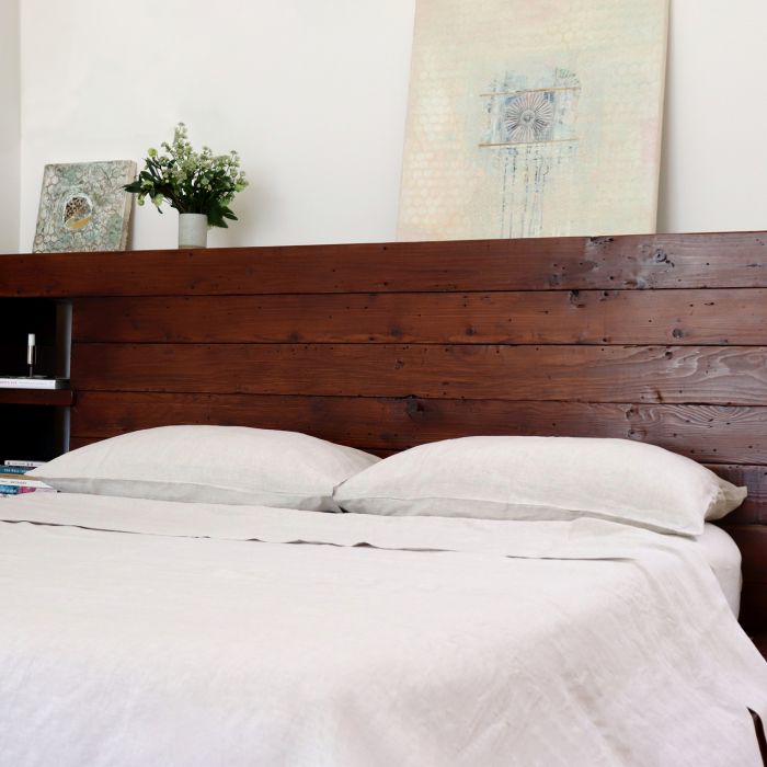 Huddleson pure Italian linen top sheet in natural undyed flax color