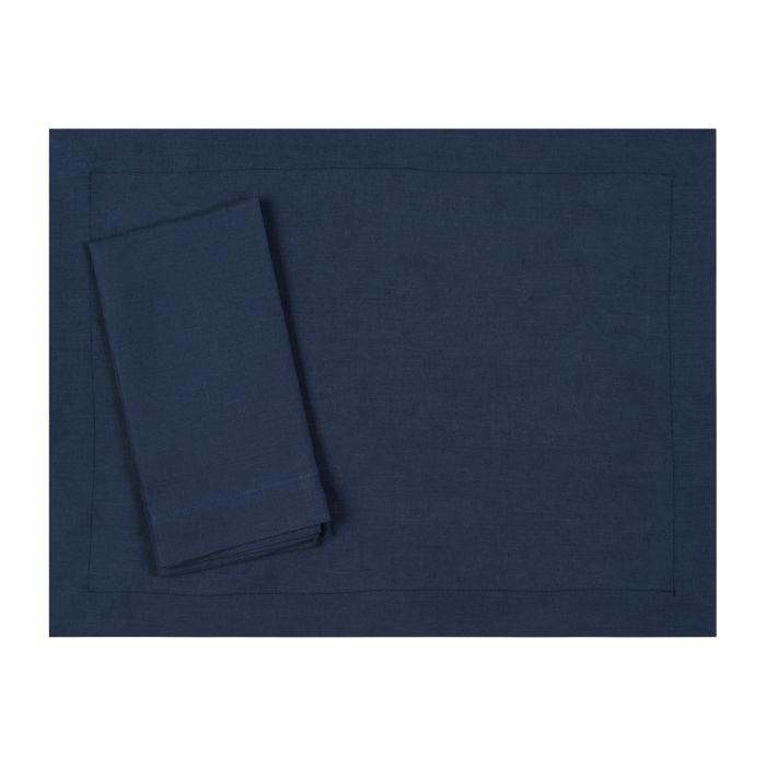 Navy Blue Pure Linen Placemat Napkin