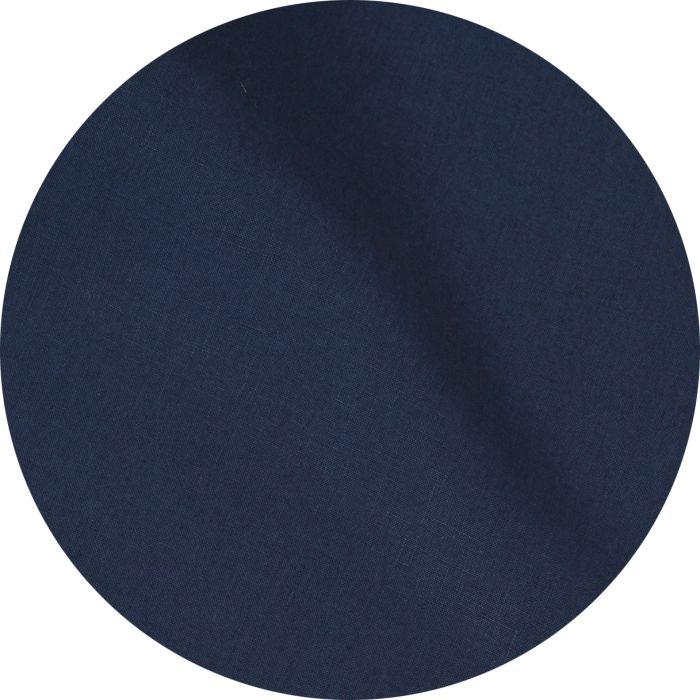 Navy Blue Round Linen Tablecloth