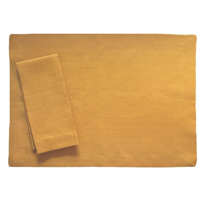 gold linen placemat