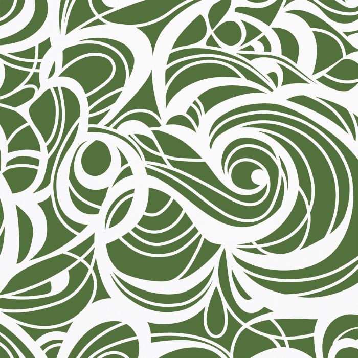 Huddleson green and white swirl printed Italian linen tablecloth