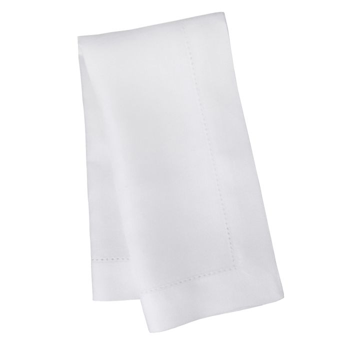 White linen hemstitch napkin 