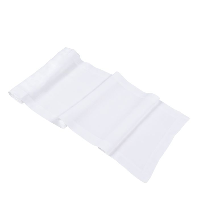 white pure linen Italian table runner