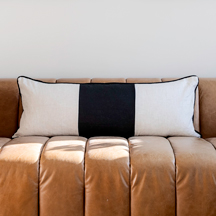 Natural & Black Linen Pillow<br> $80