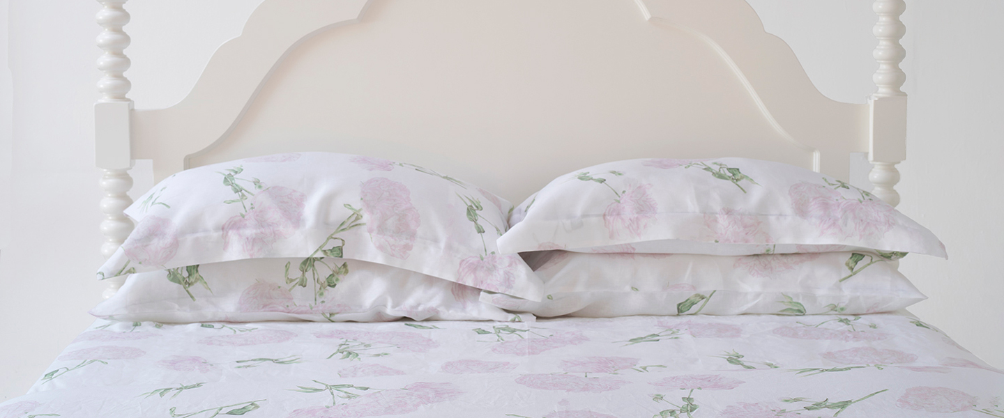 Peony Floral Printed Pure Linen Sheets