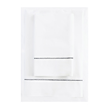 White Cotton Sheet Set Black Trim <br></picture> $440