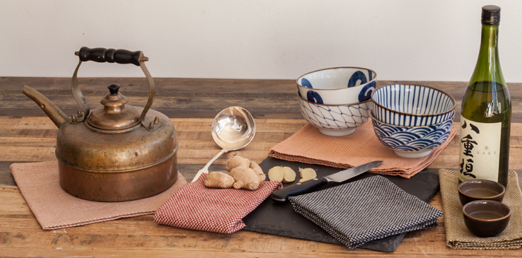 Shibori Japanese Cotton Napkin Pink, Orange, Red, Indigo, Olive Green - Huddleson Linens