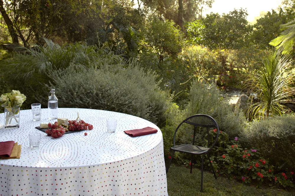 Polka Dot Tablecloth Rainbow Cheerful Jeff Koons Posh Picnic Outdoor Dining Garden Party