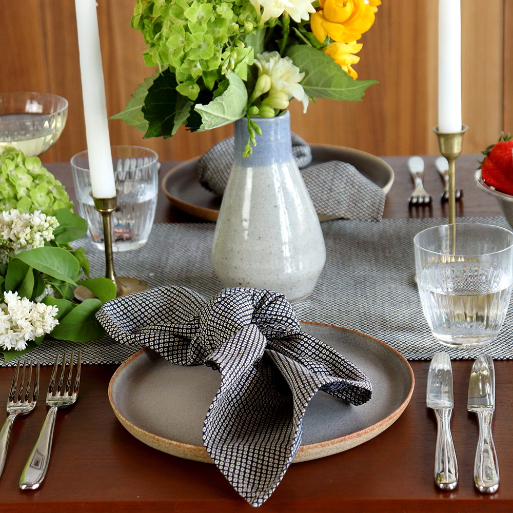 Japanese cotton napkin indigo