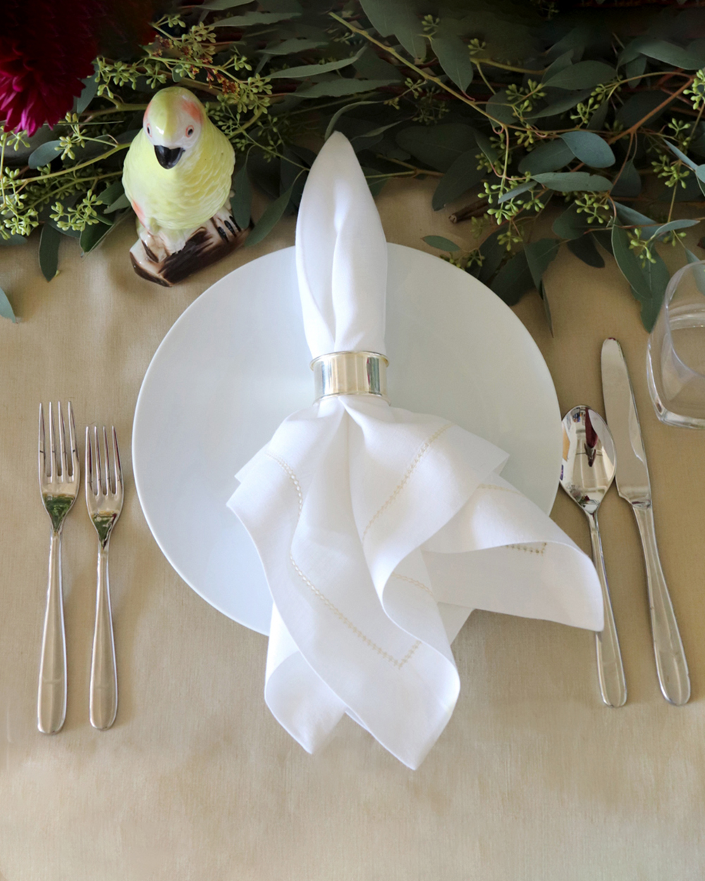 Camel color linen thanksgiving tablecloth autumn gold hemstitched napkin