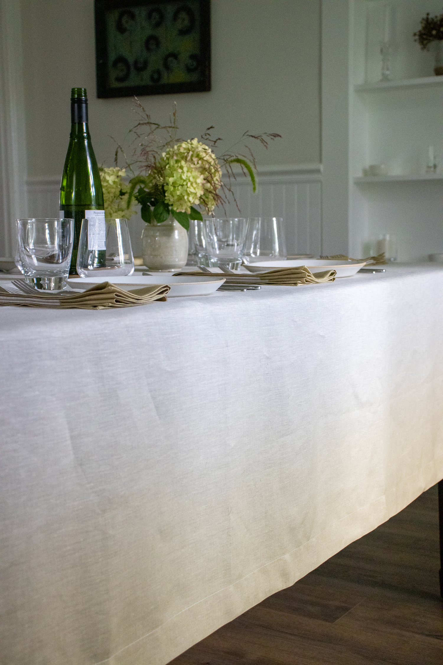 Ombre Gold Linen Tablecloth Fall Table Cloth 