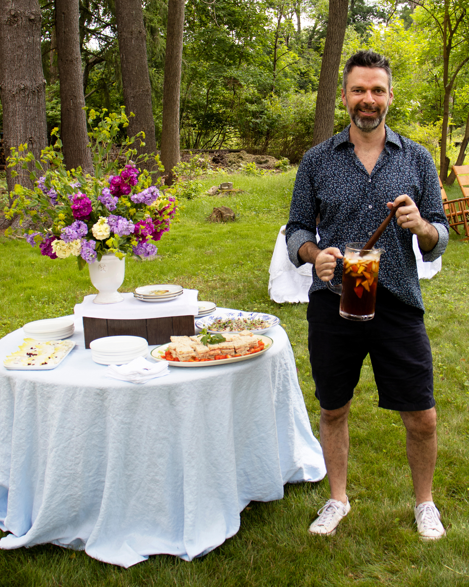 Huddleson owner Tim Gledhill throws a stylish garden party