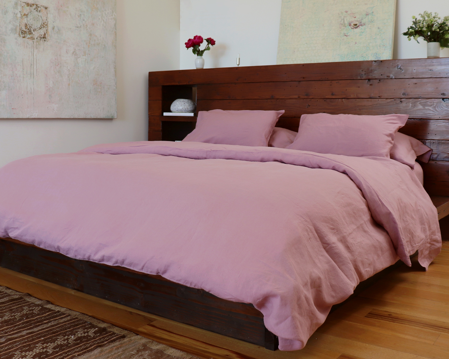 Lilac linen duvet cover 