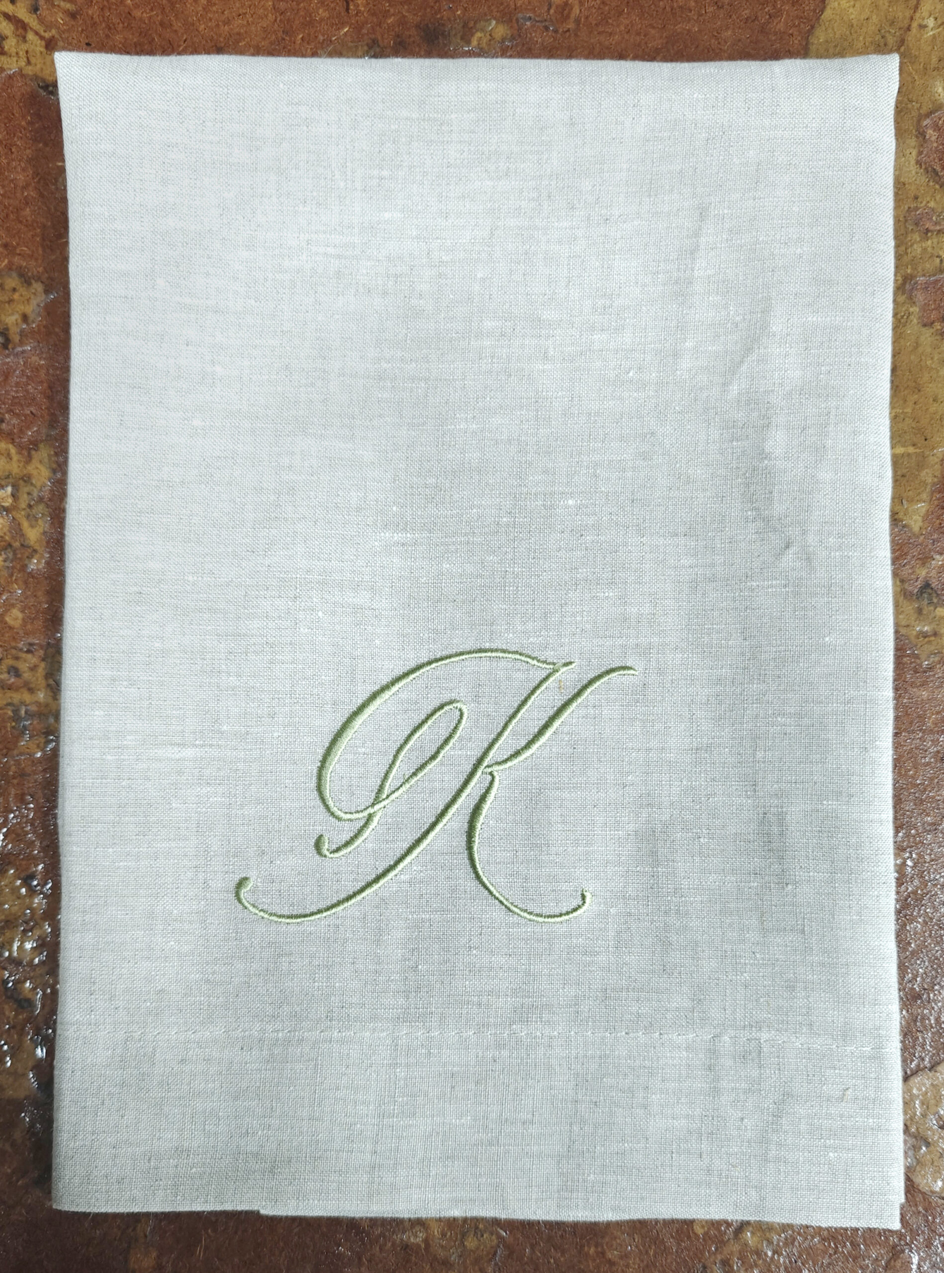 Monogrammed Napkin Natural Linen 